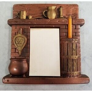 vintage 1963 Miller Studio chalkware fireplace wall plaque note holder